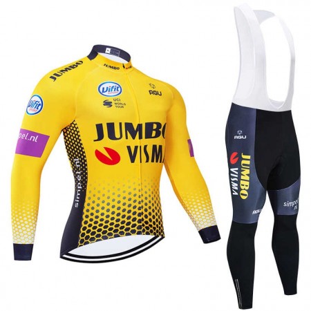 Tenue Maillot M/L + Collant à Bretelles 2019 Team Jumbo-Visma N001